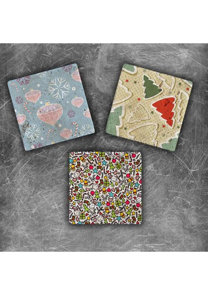 Decor Yılbaşı Doğaltaş Magnet - 3'lü Set