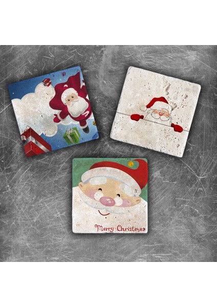Decor Yılbaşı Doğaltaş Magnet - 3'lü Set