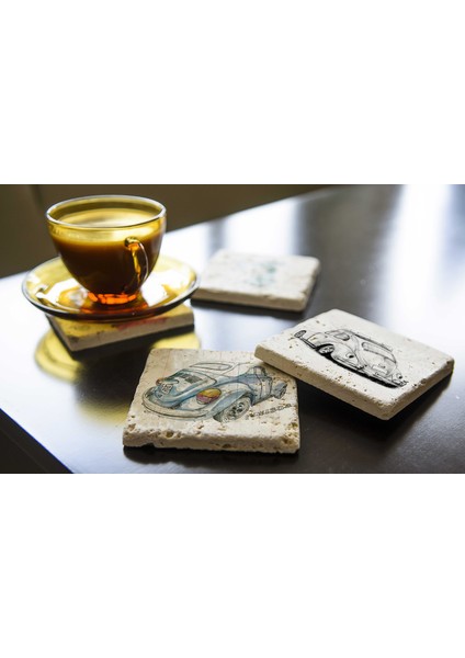 Decor Bardak Altlığı Yılbaşı 4'lü Set
