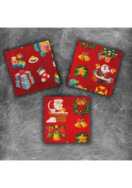 Decor Yılbaşı Doğaltaş Magnet - 3'lü Set