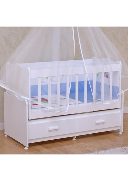 Elegant Beşik + Yatak + Uyku Seti Kombini Doğa Pembe