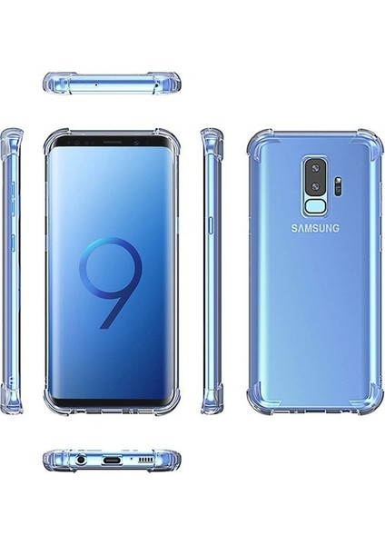 Xiaomi Mi 9T Dört Köşeli Anti Crack Soft TPU Silikon Kılıf + Tam Kaplayan Cam Şeffaf