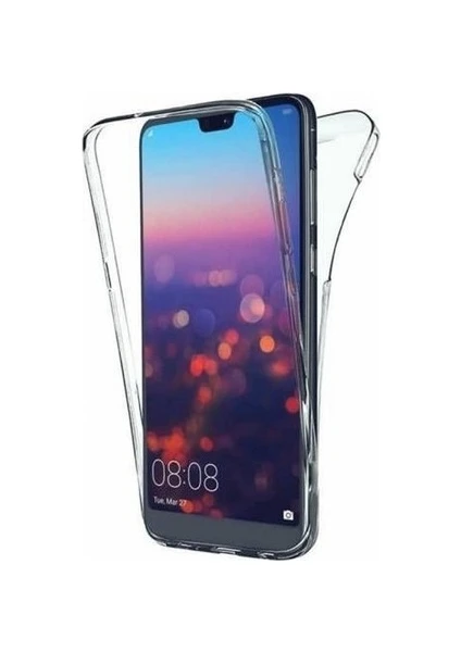 Huawei Honor 8S 360 Full Kaplayan Ön Arka Şeffaf Silikon Kılıf Şeffaf