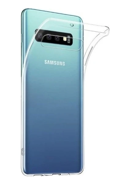 Samsung Galaxy S10 Plus Ultra İnce Soft Şeffaf TPU Silikon Kılıf + Nano Ekran Koruyucu Cam Şeffaf