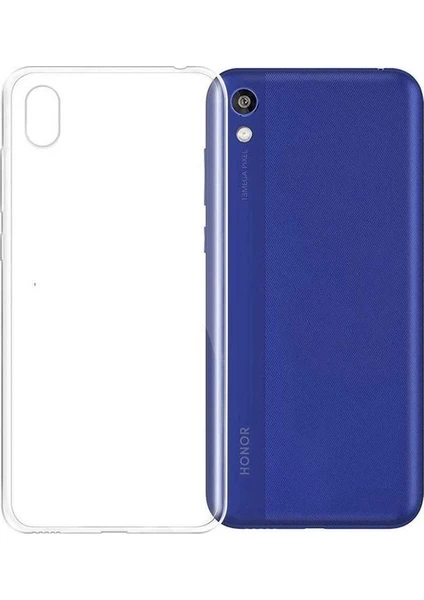 Huawei Honor 8S Ultra İnce Soft Şeffaf TPU Silikon Kılıf + Nano Ekran Koruyucu Cam Şeffaf