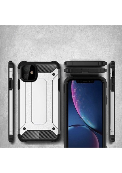 Apple iPhone 11 Çift Katmanlı Darbe Emici Kılıf Rugged Armor Kılıf Siyah