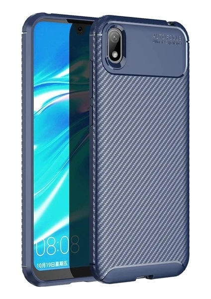 Huawei Honor 8S Karbon Brushed Megro Arka Kapak Lacivert