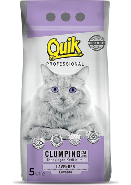 Bentonit Topaklaşan Kedi Kumu 5 Lt İnce (Lavanta Kokulu)