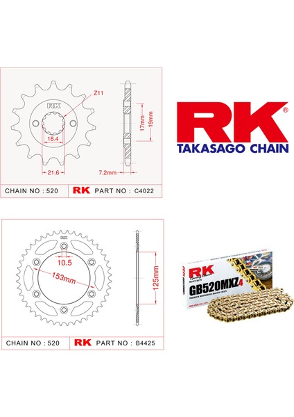 Honda CRF 250 RALLY Rk X-ring Zincir Dişli Set 520 XSO-14/40T (2013-2018)