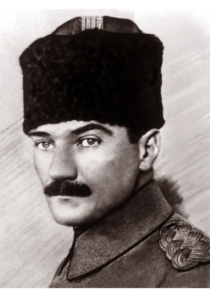 Kalpaklı Atatürk Portresi Sepya Kanvas Tablo fiyatları