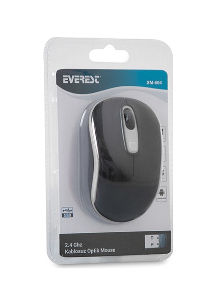 Sm-804 Usb Siyah/Beyaz 800/1200/1600Dpi Kablosuz Mouse