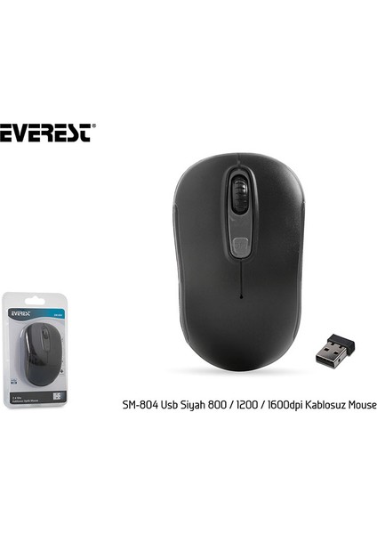 Sm-804 Usb Siyah 800/1200/1600Dpi Kablosuz Mouse indirimleri