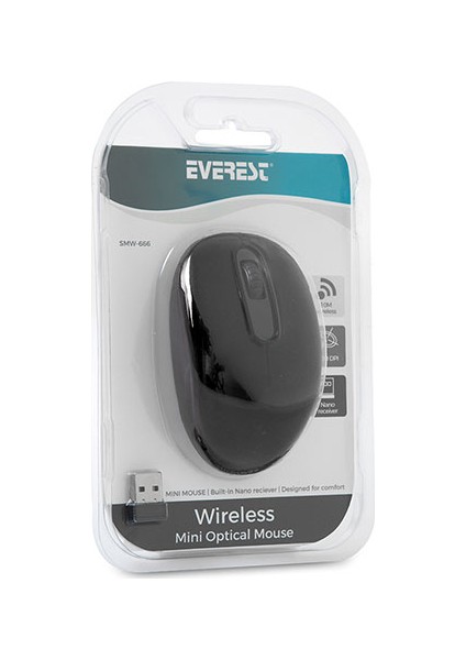 SMW-666 USB Siyah 2.4Ghz Optik Wireless Mouse