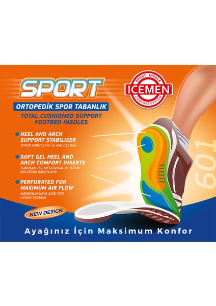 Tam Anatomik Spor Tabanlık Ayakkabı Tabanlığı