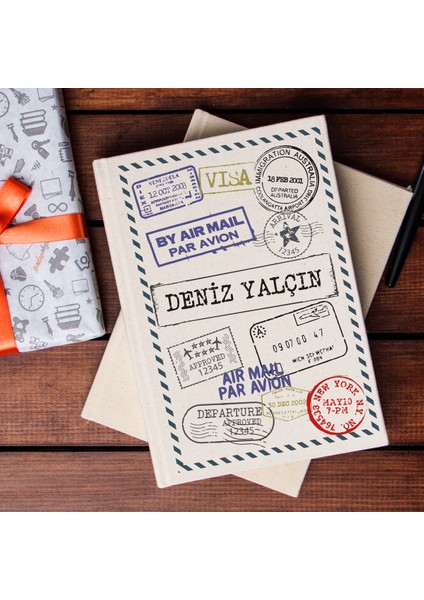 Seyahat Severlere Özel Baskılı Kanvas Defter