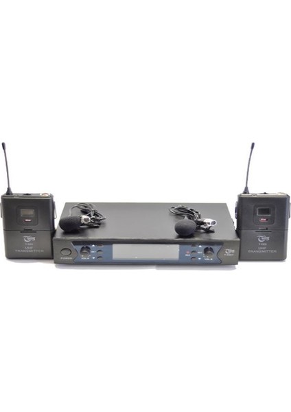 T-668 Uhf Band 2 Kanal Çift Yaka Kablosuz Mikrofon Seti
