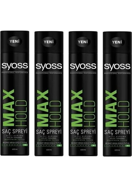 Max Hold No 5 Mega Güçlü Tutuş Saç Spreyi 400 ml 4 Adet