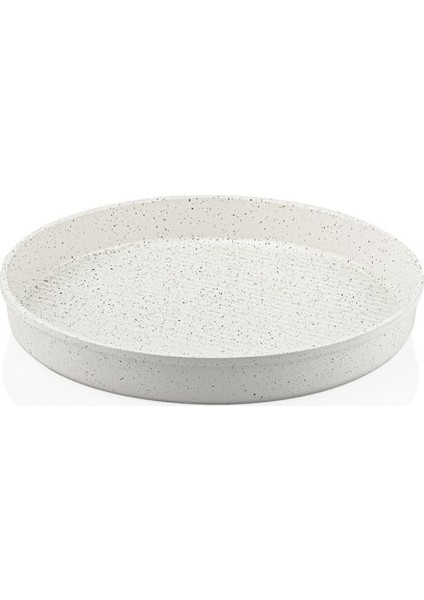 Granit Döküm 32 cm Yuvarlak Tepsi Krem