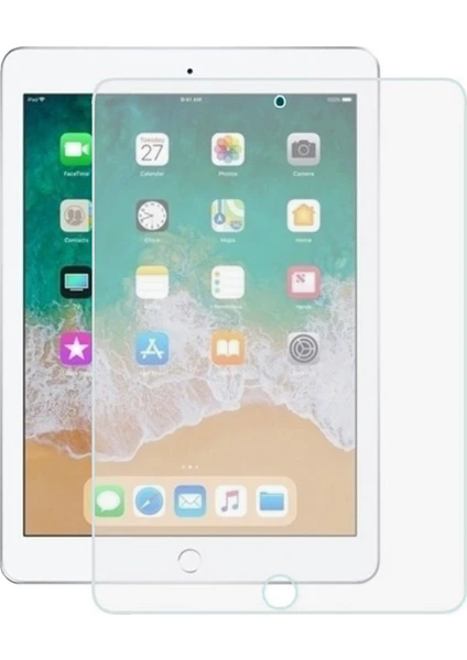 Apple iPad 6.nesil 9.7" 2018 Tempered Cam Ekran Koruyucu - Şeffaf
