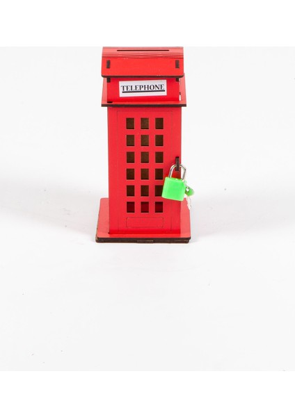 Ahşap Kumbara London Telefon Kulübesi 16 cm fiyatları