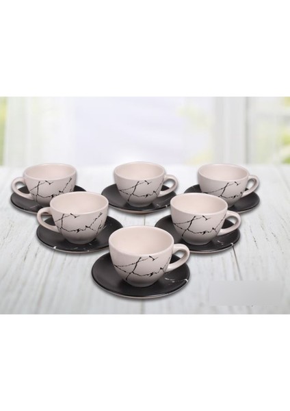 12 Parça Nescafe Seti Siyah Mat Transparan Beyaz fiyatları