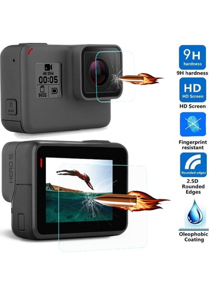 Gopro Hero 5/6/7 Uyumlu Ekran ve Lens Koruyucu Film