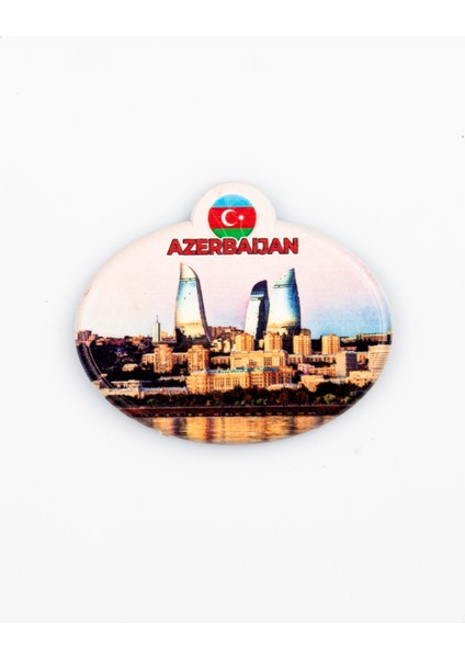 Azerbaycan Flame Towers Oval Magnet