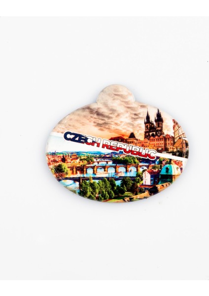 Çek Cumhuriyeti Prag Temalı Oval Magnet