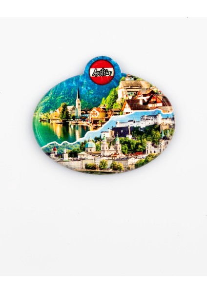 Avusturya Temalı Oval Magnet