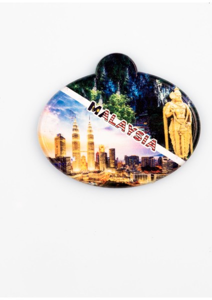 Malezya Kuala Lumpur Temalı Oval Magnet