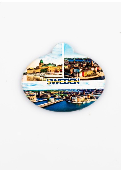 İsveç Stockholm Oval Magnet