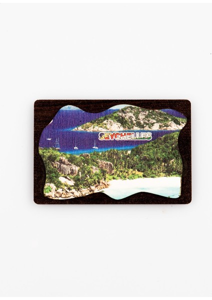 Seyşeller Temalı Deri Magnet Ahşap Tabaka