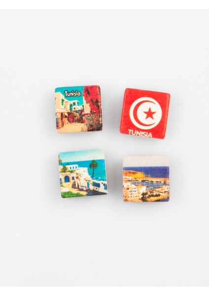 Tunus Temalı Dörtlü Taş Magnet
