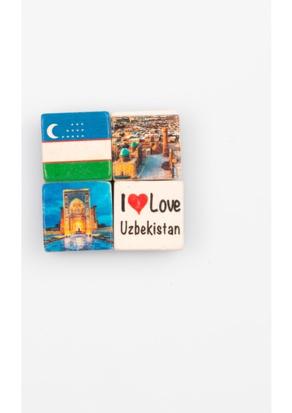 Özbekistan Temalı Dörtlü Taş Magnet