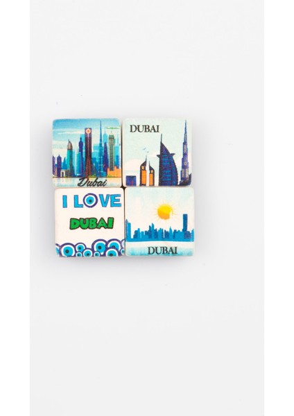 Dubai Temalı Dörtlü Taş Magnet