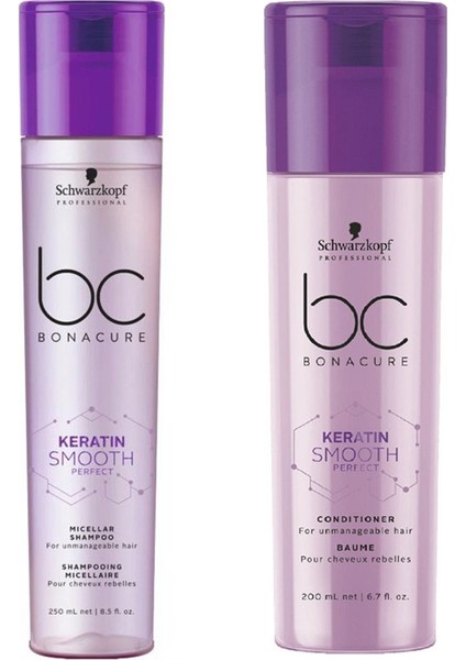 Bonacure Keratin Smooth Perfect Şampuan 250 ml + Saç Kremi 200 ml