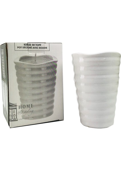Beyaz Seramik Kapta Mum 7.5X11CM fiyatları