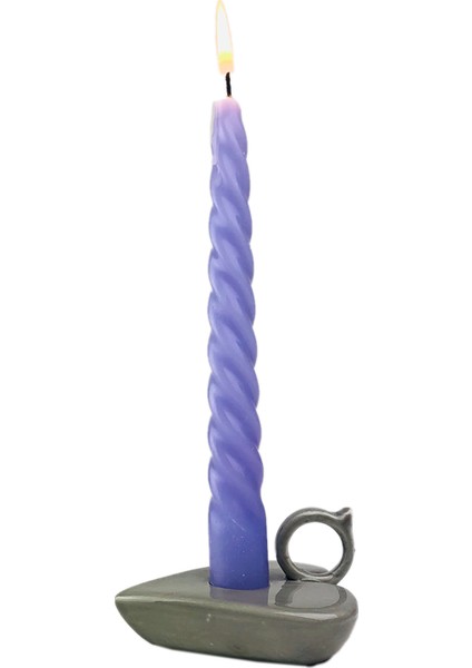 Gri Seramik Kalp Mumluk 9X5CM