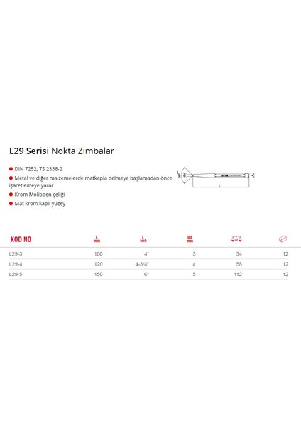 Ceta Form L29-3 Nokta Zımba 3 x 120 mm