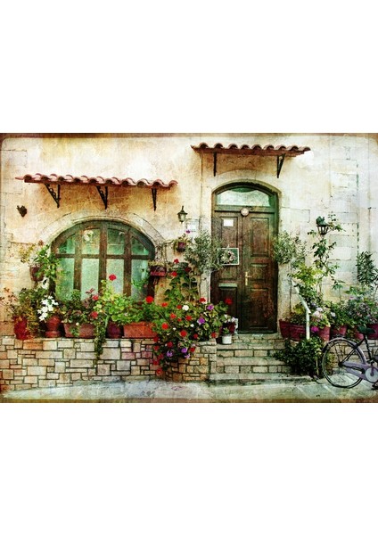 Akdeniz Evleri Fotoğraf Kanvas Tablo fiyatları