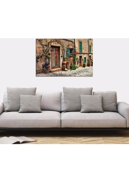 Taş Evler ve Kapıları Fotoğraf Kanvas Tablo