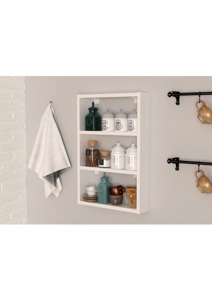 Eko 3 Raflı MutfakDuvar Rafı Mat Beyaz fiyatları
