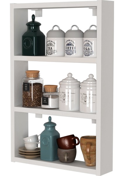 Eko 3 Raflı MutfakDuvar Rafı Mat Beyaz fırsatları