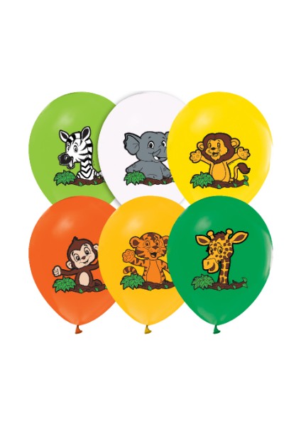 Safari Baskılı Balon Seti 12'li