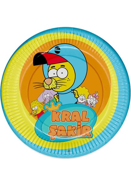 Kral Şakir Action Temalı Konsept Parti Karton Tabak Lisanslı 8AD