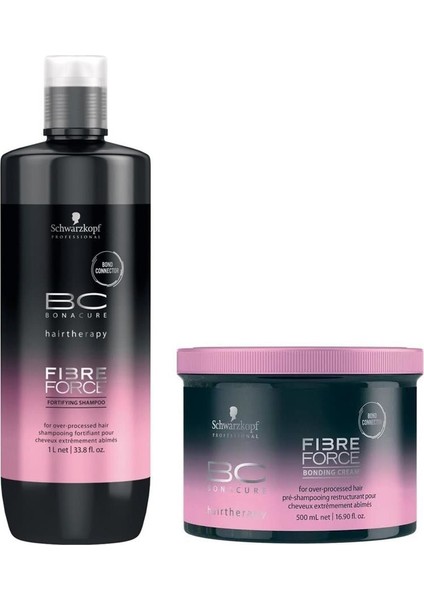 Bonacure Fibre Force Keratin Şampuan 1000 ml + Kür Maske 500 ml