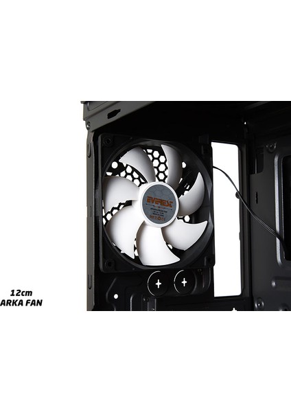 Armego Siyah 2*12cm Fan Red LED Fan 2*USB3.0 Kasa fırsatları