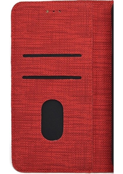 Xiaomi Redmi Note 7 Kartvizitli Exclusive Spor Cüzdan Kılıf Kırmızı
