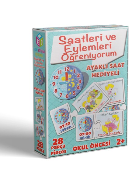 Saatleri ve Eylemleri Öğreniyorum 2+ İngilizce Destekli