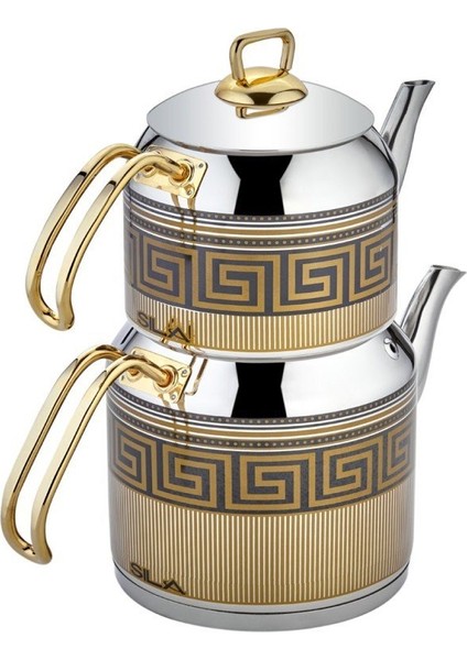 Zeugma Dekorlu Siyah Gold 521-S Çaydanlık
